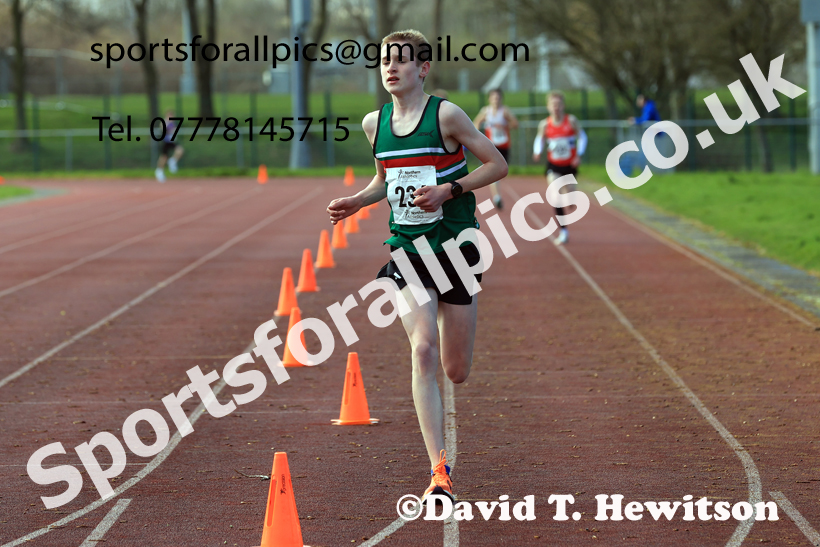 Boys Under-15s Young Athletes 5k, 2026 Northern Mens 12 and Womens 6 Stage Road Relays and Young Athletes 5k, Sheepmount Stadium, Carlisle. Photo: David T. Hewitson/Sports for All Pics